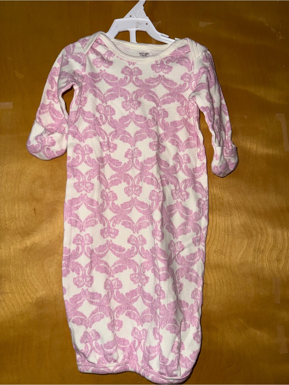 Baby Girls Pink Patterned Sleep Gown - Soft Cotton Kids Pajamas